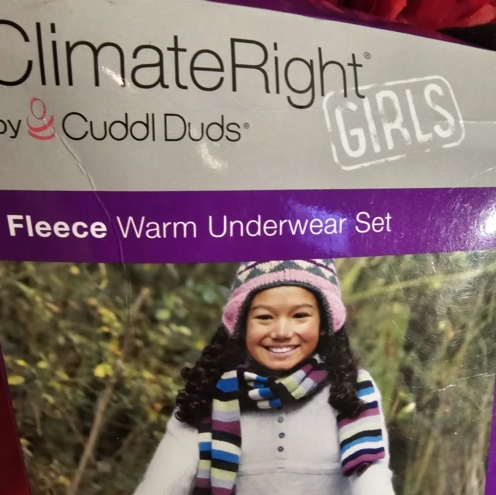 ClimateRight by Cuddl Duds Girls Fleece Warm Underwear Set Size Medium